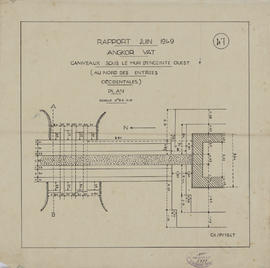 Angkor Vat - 4e enc., aile O, partie N: canivaux sous le mur d'enc. (Plan).