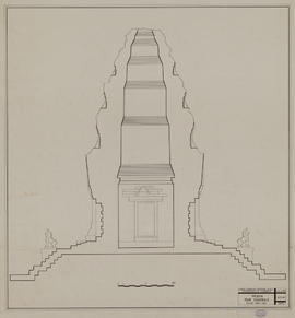 Mebon Oriental - 1e enc., ter. sup., tour centrale A1: coupe NS (Coupe).