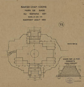 Baksei Chamkrong - G I/E: plan; mur d'enc. NE: coupe (Coupe, Plan).