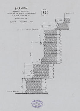 Baphuon - terrasse sup., partie E, moitié S: mur de soutenement BA (Coupe).