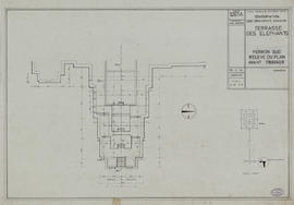Terrasse des Eléphants - perron S: état avant travaux (Plan).
