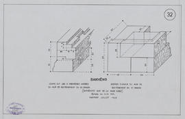 Phnom Bakheng - pyramide, 5e gradin, face O, extrémité S (Axonométrie).