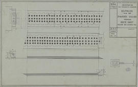 Baphuon - chaussée E, moitié O: relevé des colonnettes (Coupe, Élévation, Plan).