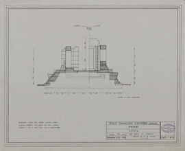 Pimay - 1e enc., mandapa: coupe EO vue vers N (Coupe).