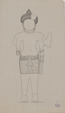 Pr. Phnom Pu - Vishnu debout, vue de face (Élévation).