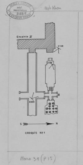 Prah Khan - 2e enc., angle NE: terrasse en latérite (Plan).