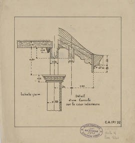 Prah Vihear - console sur cour int. (Coupe).