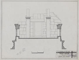 Bayon - 1e enc., gal. S, aile E, panneau médian: éd. figurés (Élévation).