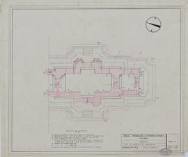 Pimay - 1e enc., mandapa: semelle et ferraillage BA (Plan).