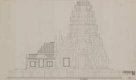 Vat Athvear - tour centrale et mandapa: face S (Élévation).