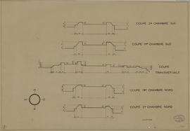 Baphuon - 3e enc., G III/O, face O: soubassement, coupe transversale (Coupe).