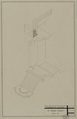 Pr. O Paong - tour centrale: porte E (Axonométrie).