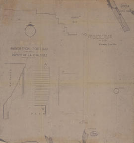 Angkor Thom - Porte S: départ de la chaussée (Coupe).