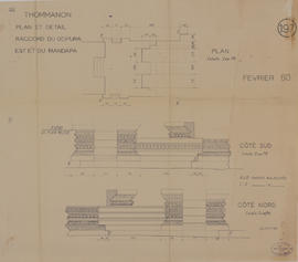 Thommanon - Raccord du G I/E et du porche (Élévation, Plan).