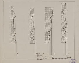 Bayon - portes et fenêtres: profils des moulures (Coupe).