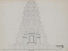 Vat Athvear - 1e enc., tour centrale et mandapa: face O (Élévation).