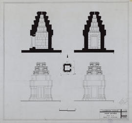 Phnom Bakheng - 1e enc., tour E12 (Coupe, Élévation).