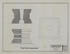 Phnom Bakheng - tour G4: piédestal (Coupe, Élévation, Plan).