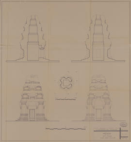 Mebon Oriental - Tour A5 (Coupe, Élévation, Plan).