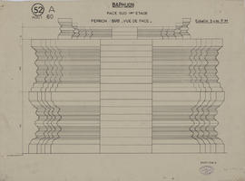 Baphuon - 3e enc., face S, perron S (Élévation).