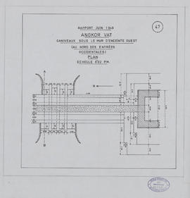 Angkor Vat - 4e enc., partie O, N du G IV/O: caniveaux (Plan).