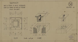 Baphuon - 3e enc., angle SO: base, tenon et socle (Détails).