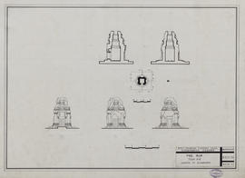 Pre Rup - 1e enc., pyramide, tour B12 (Coupe, Élévation, Plan).