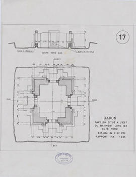 Bakong - 1e enc., éd. en latérite (E du bât. long E moitié N) (Plan).